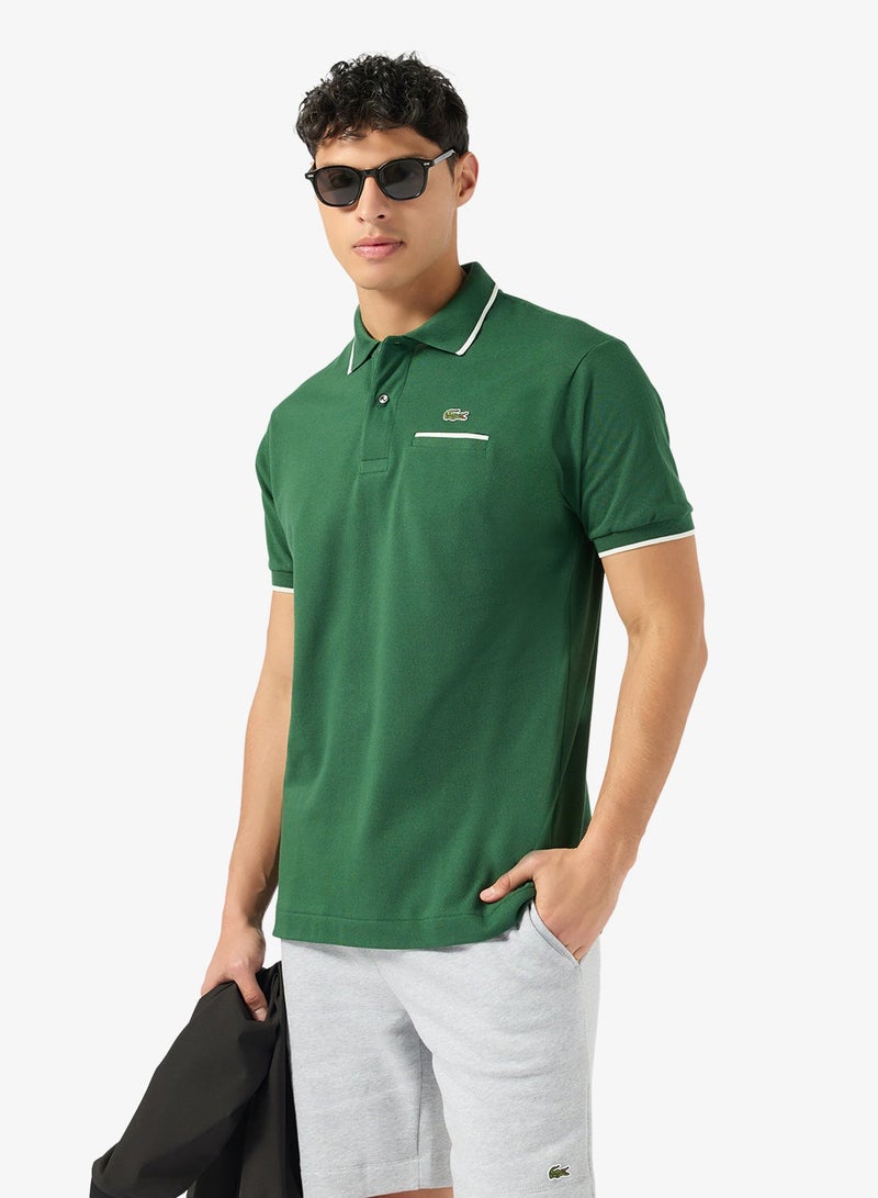 LACOSTE Classic Fit  Pocket Detail Piqué Polo - Image 1