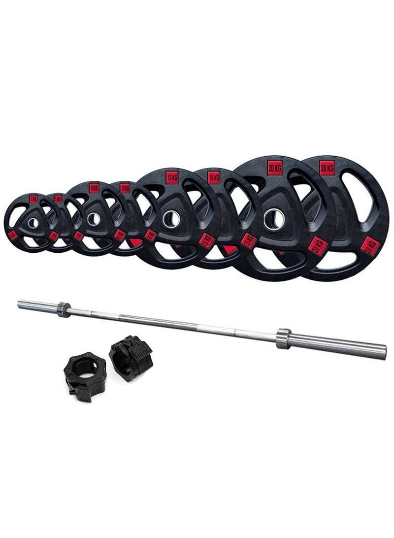 60 KG Olympic Plate Set with 6 Ft Bar
