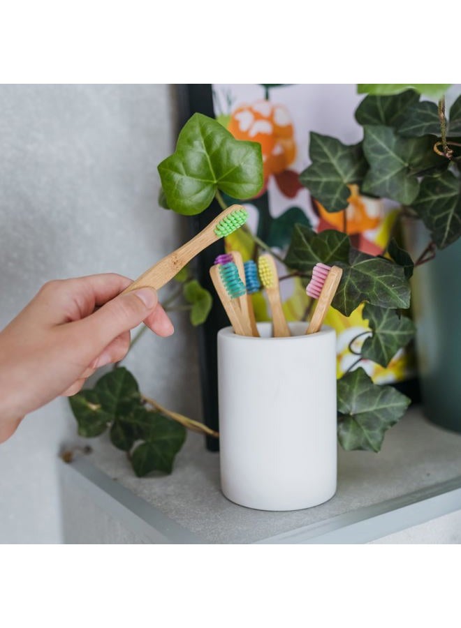 TreeBird Kids Bamboo Toothbrush 6-Pack | Super Soft Bristles | Eco-Friendly Dental Care for Children | Compostable Natural Organic Wood Handles | Colorful BPA-Free Brushheads - Image 2