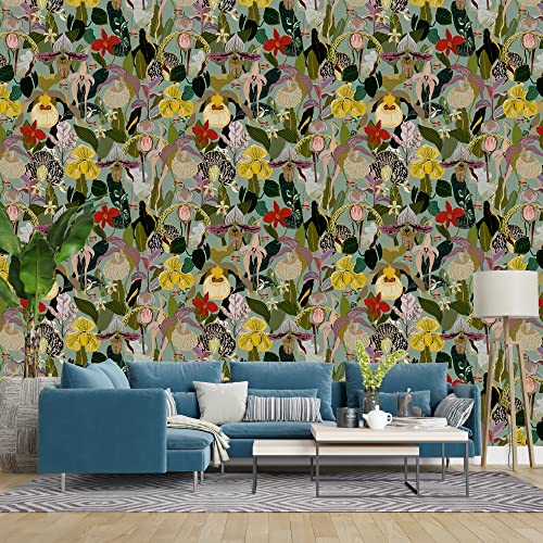PAPER PLANE DESIGN PVC Self Adhesive Waterproof Leaves Wallpaper for Home,Office- 1 Roll (2 X 12 Feet 24 Square Feet) (Flowers and Leaves) - Image 2