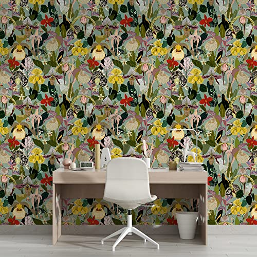 PAPER PLANE DESIGN PVC Self Adhesive Waterproof Leaves Wallpaper for Home,Office- 1 Roll (2 X 12 Feet 24 Square Feet) (Flowers and Leaves) - Image 3