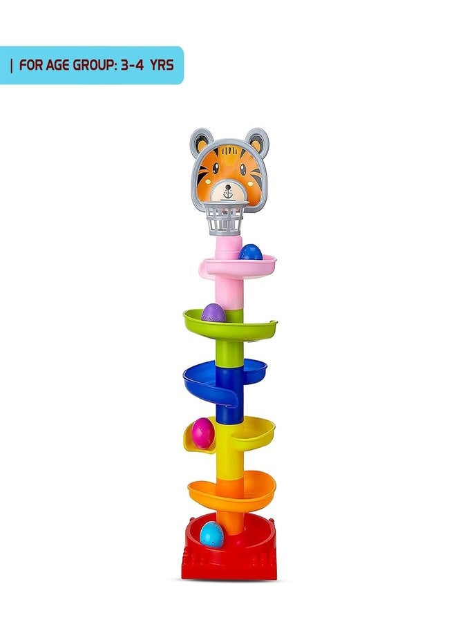 Bloombec Ball Drop and Roll Swirling Tower | Roll Ball, Stack, Drop and Go Ball Ramp Toy Set Includes 3 Spinning Activity Balls - Image 5