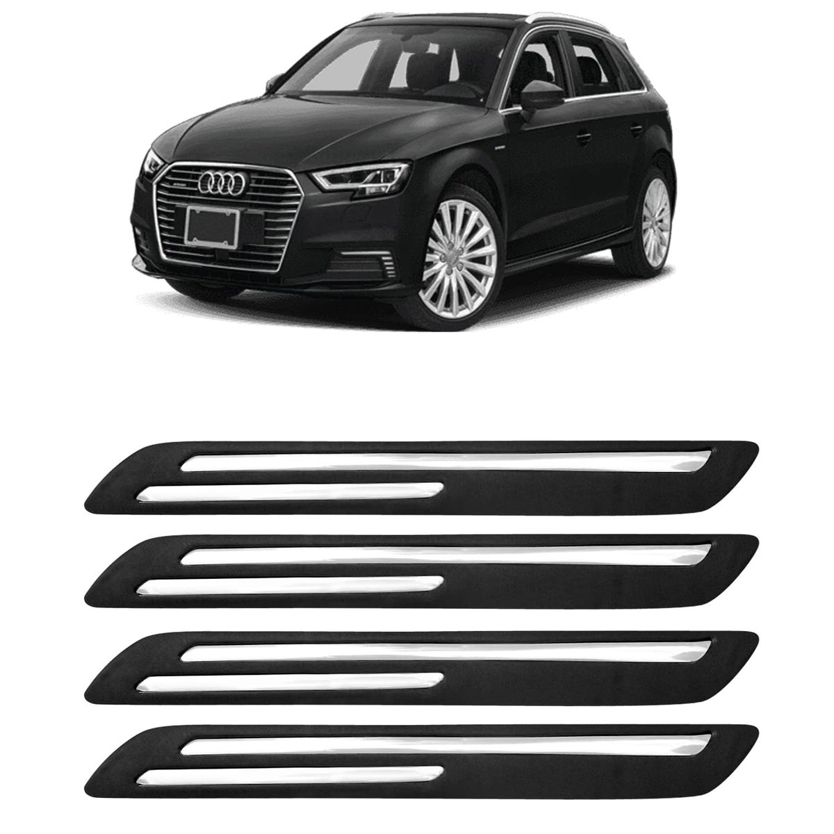 AOSIS -Car Bumper Protector/Bumper Guard for Audi A3 with Double Chrome ...