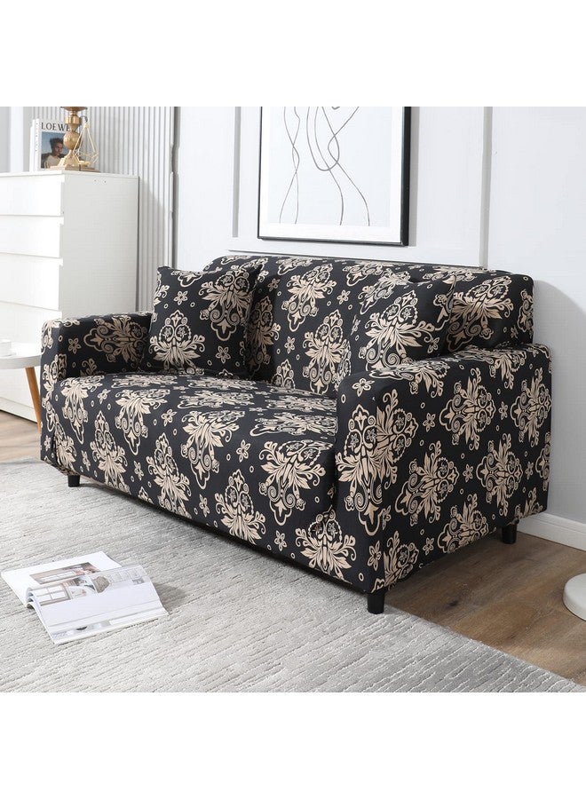 هوكيبو غطاء أريكة HOKIPO مرن وقابل للتمدد عالميًا لمقعدين (AR-4094-D8-أسود دمشقي) - Image 2