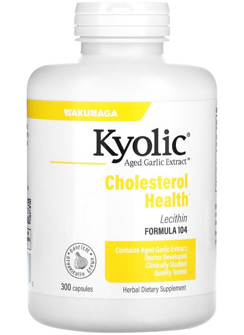 Aged Garlic Extract with Lecithin, Cholesterol Formula 104, 300 Capsules