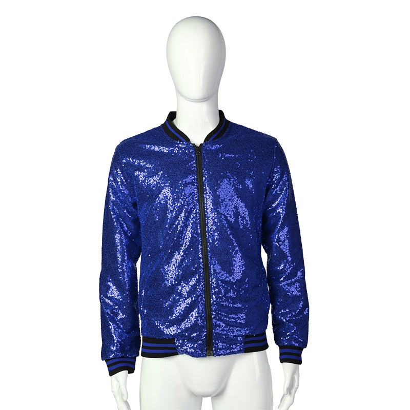 إسكدنيا Men'S Plus Size Loose Sequin Dance Clothes Zipper Cardigan Jacket Selling Explosions - Image 3