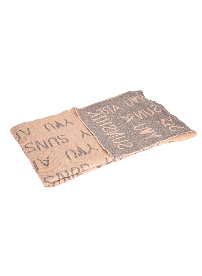 Alina Blanket 100% Cotton Knitted (You Are My Sunshine Rice-Light Grey Melange-Silver Lurex ) - Image 1