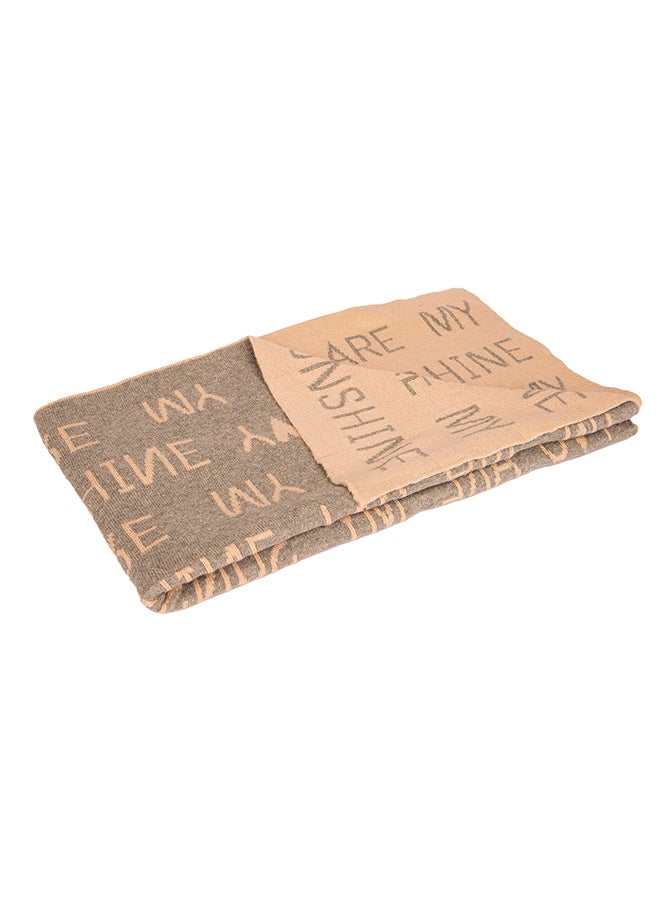 Alina Blanket 100% Cotton Knitted (You Are My Sunshine Rice-Light Grey Melange-Silver Lurex ) - Image 2