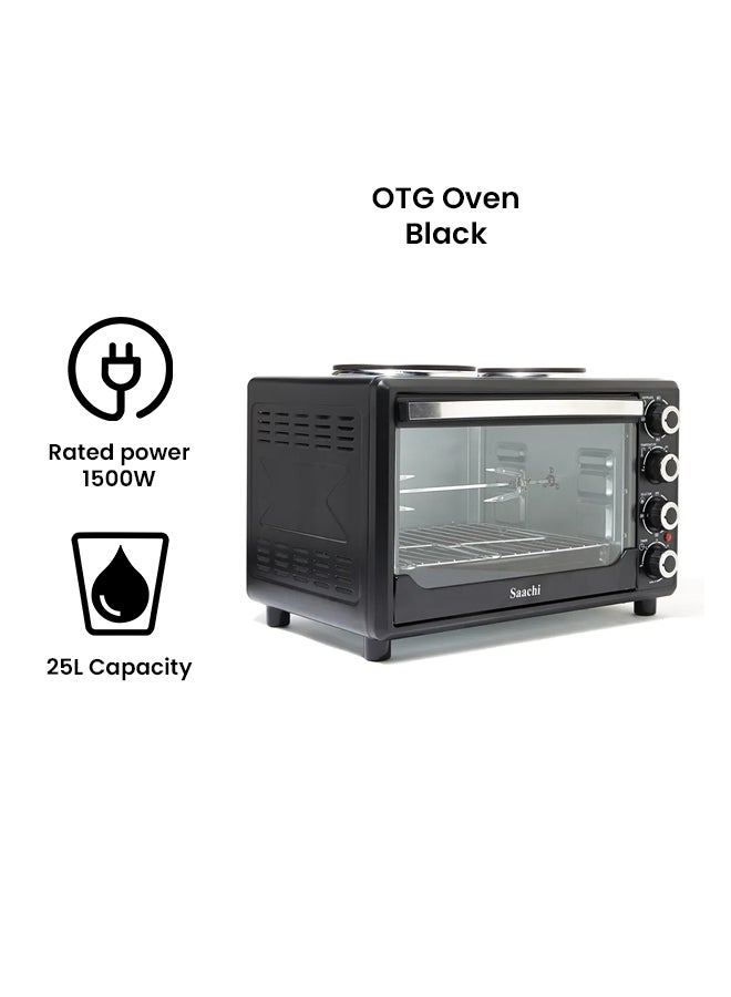 Saachi Eletric Oven with 2 Hot Plates, a Rotisserie Pit, 4 Heat Settings, Adjustable Timer and Temperature Control 30 L 1500 W NL-OH-1928HPG-BK Black - Image 2