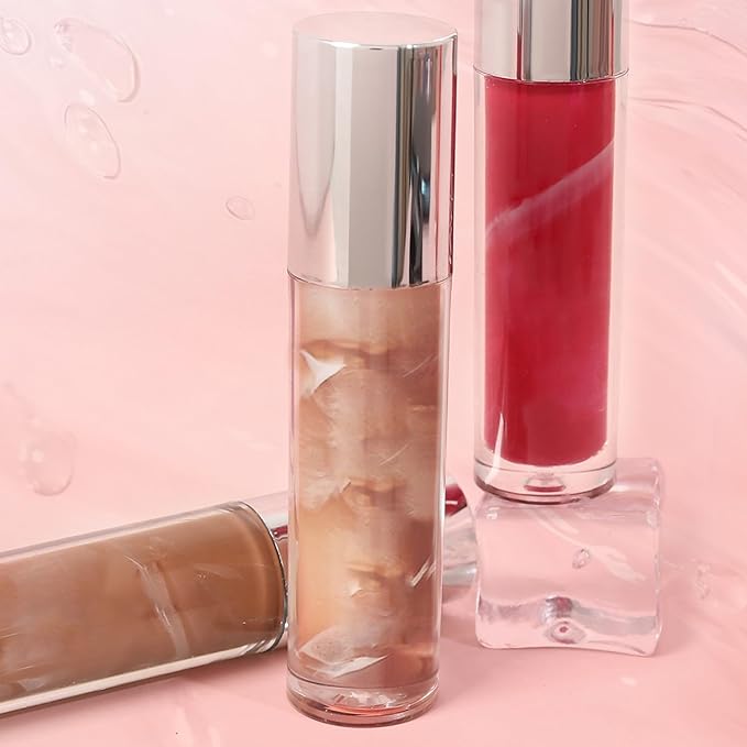 2PCS Lip Gloss Set Natural Plumping Glossy Finish Waterproof SmudgeProof LongLasting Hydrating Lip Oil for AllDay Wear in Nude Red - Image 5