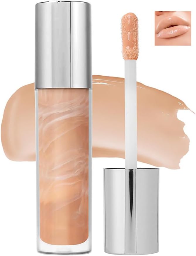 2PCS Lip Gloss Set Natural Plumping Glossy Finish Waterproof SmudgeProof LongLasting Hydrating Lip Oil for AllDay Wear in Nude Red - Image 1