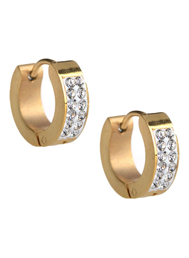 Pair Of 1 Rhinestones Inlaid Titanium Steel Ear Studs - Image 3