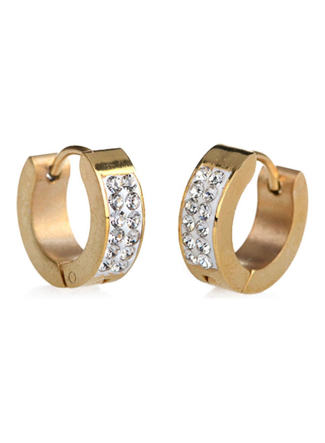Pair Of 1 Rhinestones Inlaid Titanium Steel Ear Studs - Image 2