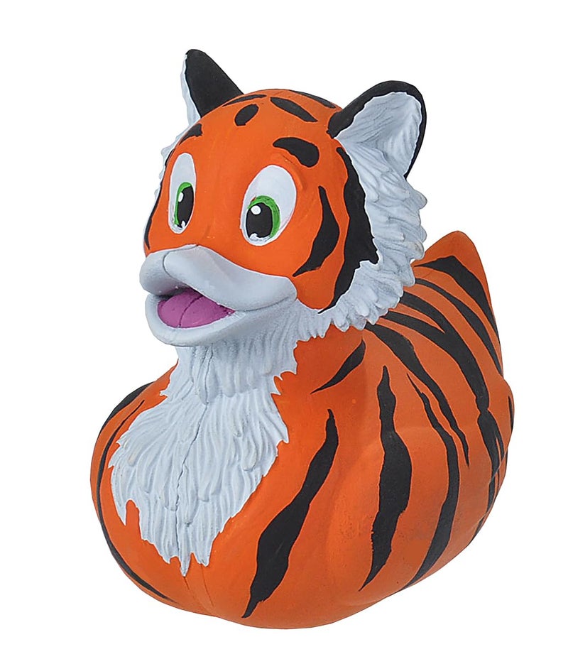 Wild Republic Rubber Ducks, Bath Toys, Kids Gifts, Pool Toys, Water Toys, Tiger, 4" - Image 1