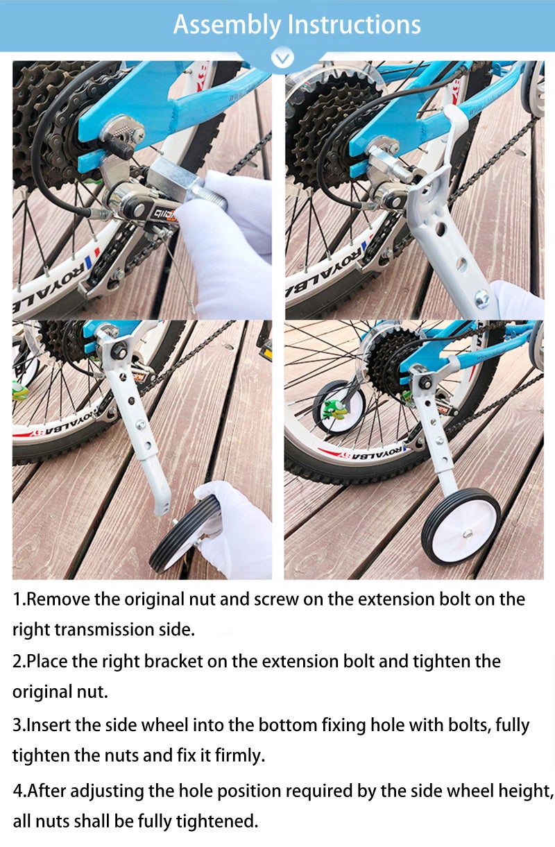 DOUBLE 2 C Training Wheels, Heavy Duty Bicycle Training Wheels for Kids Bike Stabilizer Mounted Kit Compatible for 16 18 20 22 inch Bike (1 Pair) - Image 4