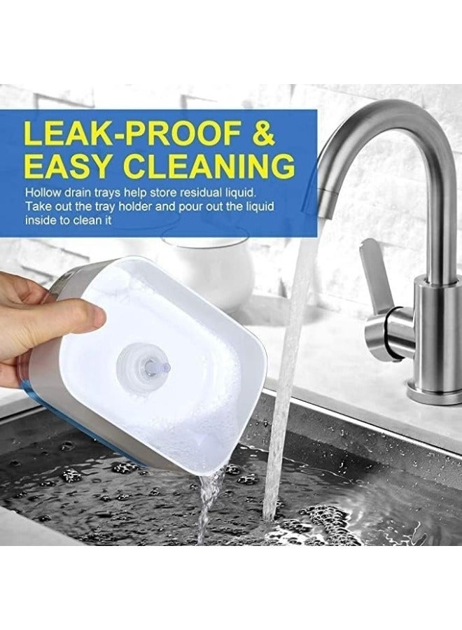 2 in 1 Soap Dispenser with Sponge Holder Kitchen Soap Dispenser with Sponge Holder Easy Dispensing Kitchen Soap Dispenser Dish Soap Dispenser for Kitchen Sink, Countertop - 340ml - Image 4