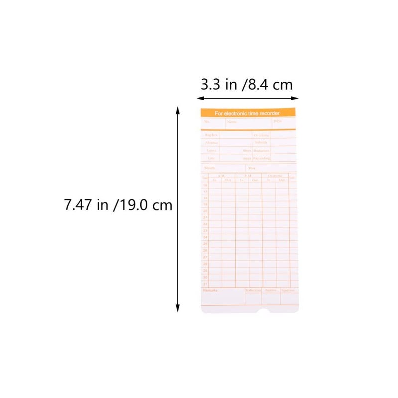 200 Sheets Time Recorder Cards Monthly For Staff Attendance Tracking - Image 3