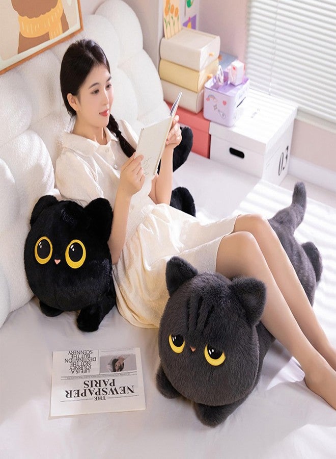 PEACH CAT 35.4" Long Cat Plush Pillow Cute Kitten Stuffed Animals Plushies Toy Gifts for Kids Black - Image 4
