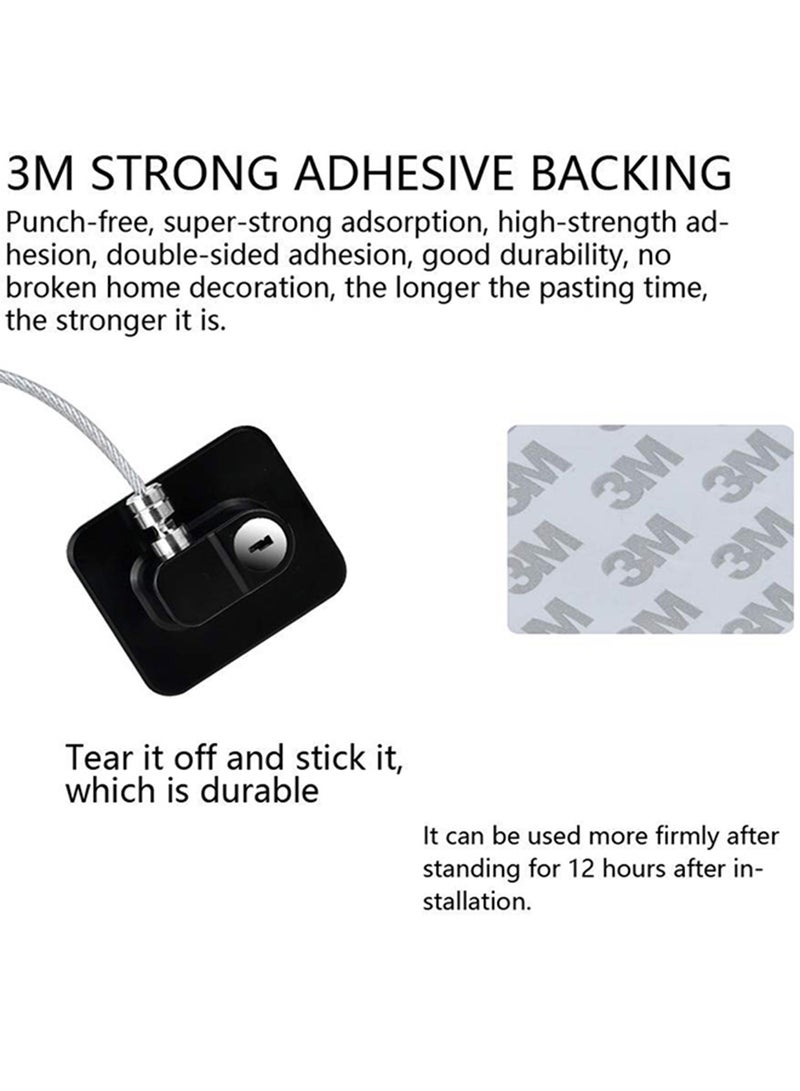 Pack Of 2 Child Safety Cable Fridge Window Lock With Key Set - Image 3