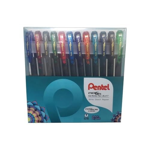 Pentel EnerGel 0.7mm Roller Gel Pen | Quick Dry Ink For Smudge-Free Writing | Lightweight Gel Pen For Smooth Writing Experience | Multicolor, Pack of 12 Pens (BL417) - Image 2