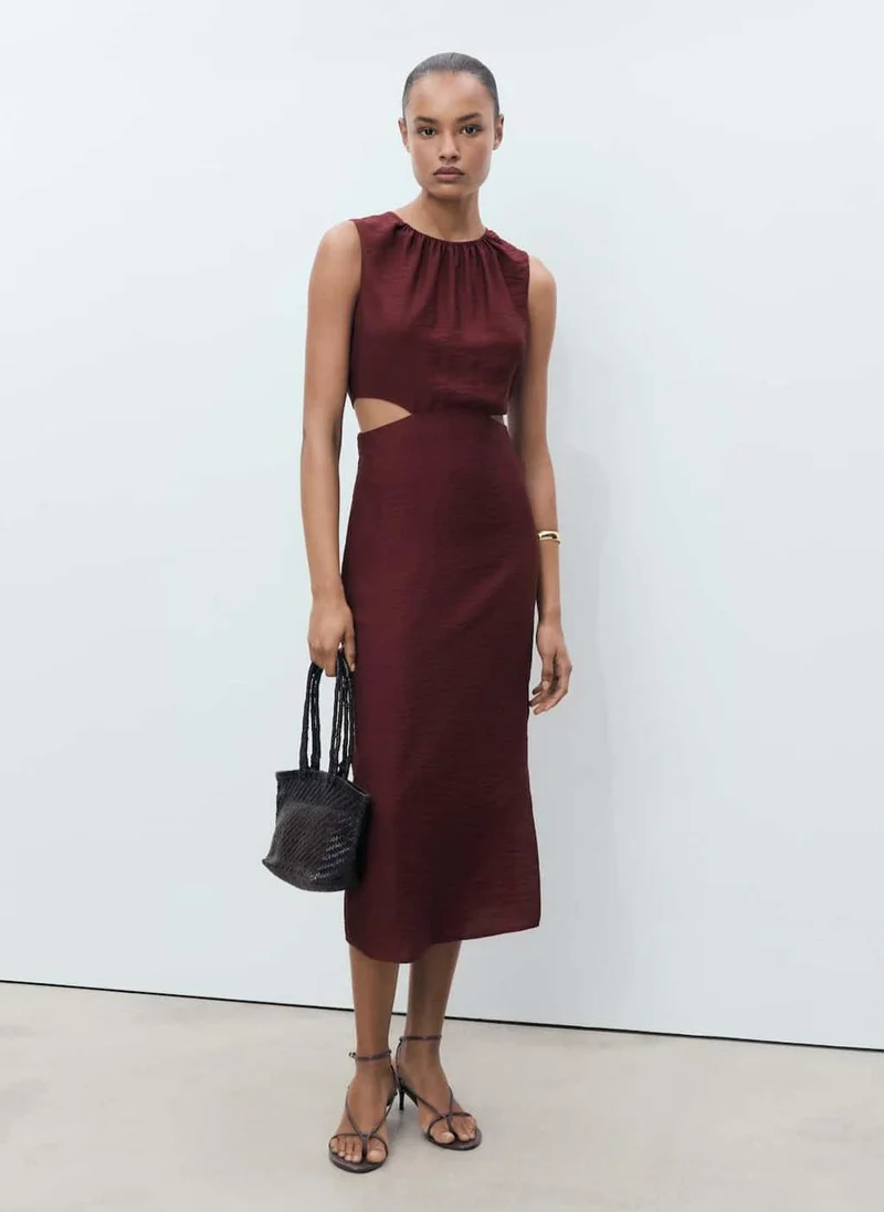 مانجو Midi-Dress With Cut-Out