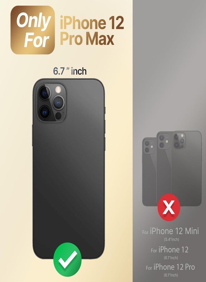 XYZ جراب XYZ لهاتف iPhone 12 Pro Max مع حامل، جراب هاتف مزود بحامل مزدوج الحلقات، جراب فاخر مرصع بالكريستال بتصميم قلب لحماية هاتف iPhone 12 Pro Max، أسود - Image 2