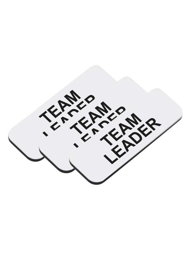 All Quality Badges Team Leader 1 x 3 Name Tag, White (3 Pack) - Image 1