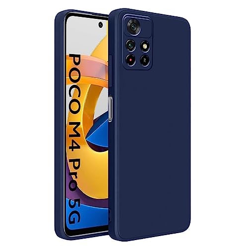 LIRAMARK Silicone Soft Back Cover Case for Mi Redmi Note 11T 5G / Poco M4 Pro 5G/ Note 11 5G (Silicone Blue) - Image 1