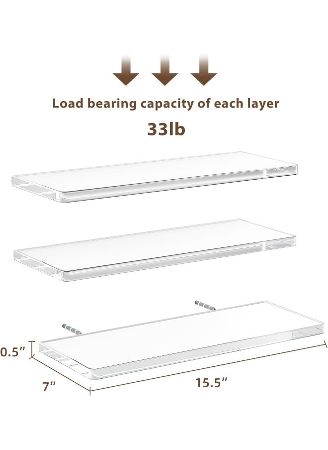 Horoof Home Horoof Home® Premium Clear Acrylic Floating Shelves – Modern Wall-Mounted Display Shelves for Home & Office  - Image 3