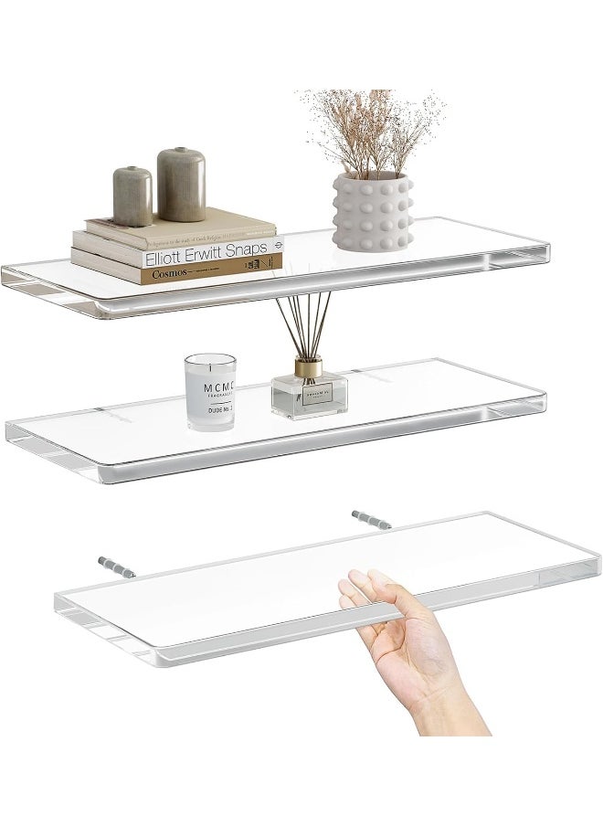 Horoof Home Horoof Home® Premium Clear Acrylic Floating Shelves – Modern Wall-Mounted Display Shelves for Home & Office  - Image 1