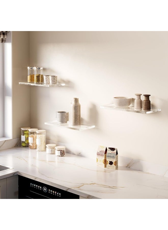 Horoof Home Horoof Home® Premium Clear Acrylic Floating Shelves – Modern Wall-Mounted Display Shelves for Home & Office  - Image 4