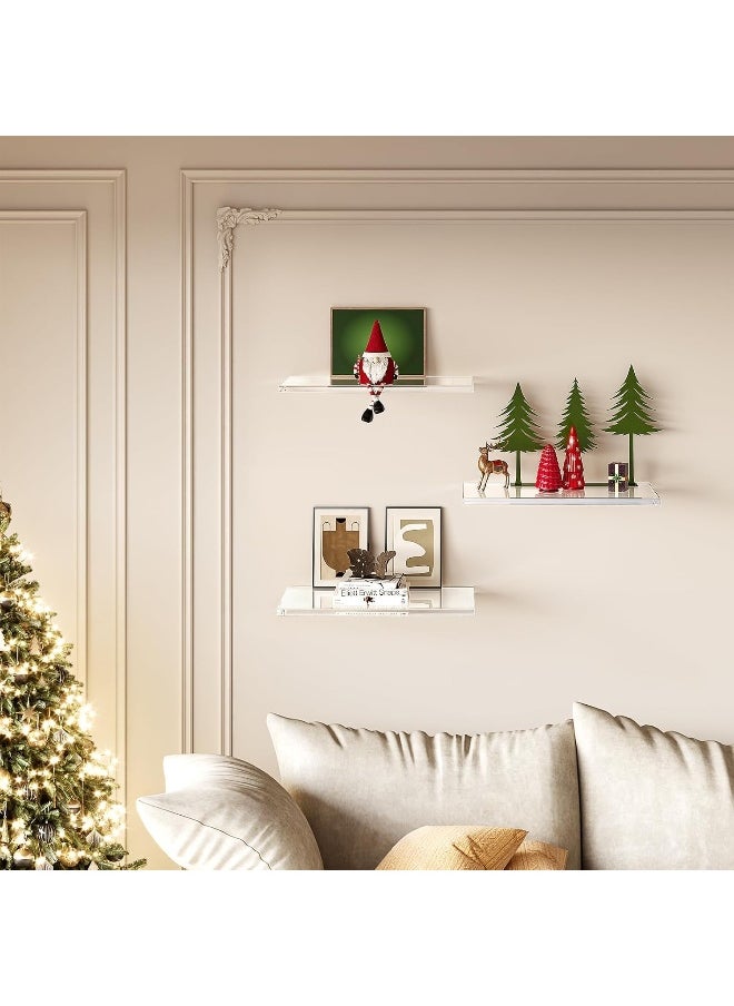 Horoof Home Horoof Home® Premium Clear Acrylic Floating Shelves – Modern Wall-Mounted Display Shelves for Home & Office  - Image 2