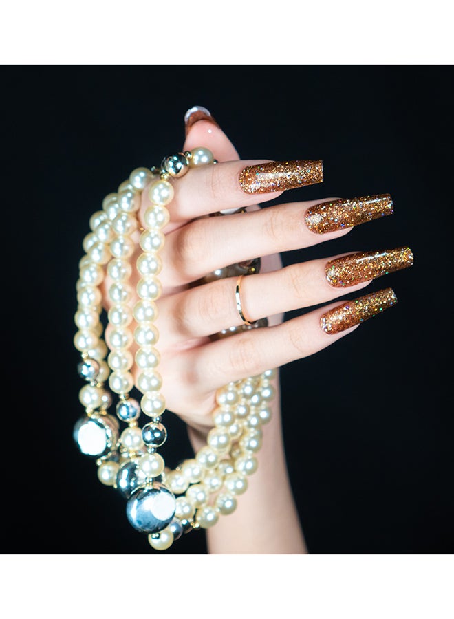 Lechat UV And LED Hard Builder Gel For Nail Design Glitter Extension Strengthening Sculpting Molding 0.5oz Copper Comet Sky Dust GG11 - Image 3