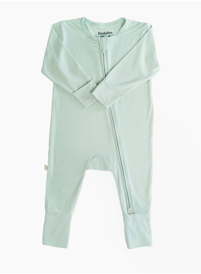 Hushabye – Zippered Baby Sleepsuit – Bamboo – Light Sage - Image 4