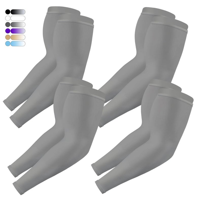 Feeke Arm Sleeves for Men and Women, UV Protection Cooling Arm Sleeves, 4-Pairs Anti-Slip Compression Sun Sleeves - Image 1