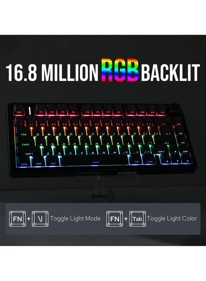 AULA F75 Mechanical Keyboard Reaper Switch 75% Hot Swappable Gaming Keyboard Bluetooth/Wireless/USB-C - Image 5