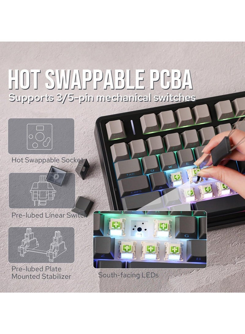 AULA F75 Mechanical Keyboard Reaper Switch 75% Hot Swappable Gaming Keyboard Bluetooth/Wireless/USB-C - Image 4