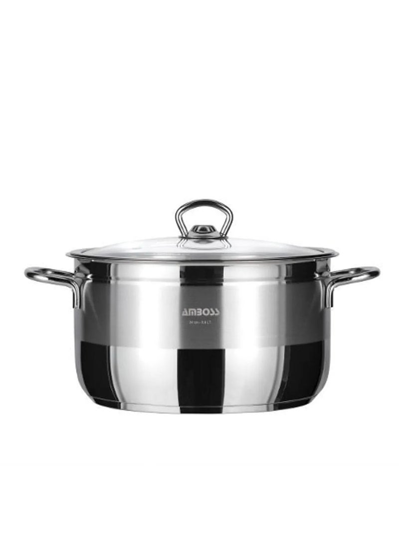 AMBOSS Deep bowl l14 cm stainless steel sapphire - with glass lid made in Turkey