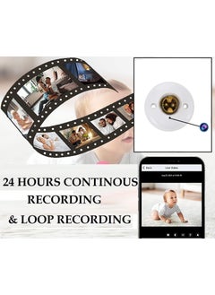 GARYVIZ GARYVIZ 1080p Full HD Home Security WiFi Smart Camera WiFi 1080P Bulb Holder Camera Mini Security with Live Audio Video Recording Mini Holder Camera  - Image 4