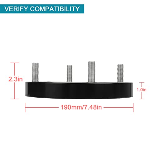 IRONTEK 4x156mm ATV Wheel Spacers 1"(25mm) Thickness with 12x1.5 Studs 131mm Hub Bore Fit for Polaris Sportsman 400 500 600 700 800 ATV UTV RZR - Image 2