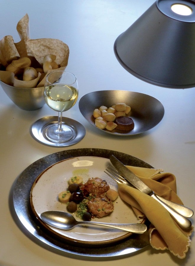 Mepra Vintage Stainless Steel Cutlery Set for 1, 5 Pieces, Spoons, Forks and Knives, Pewter - Image 3