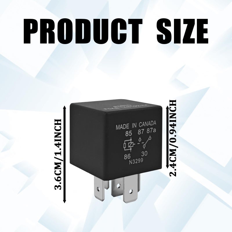 SWQS P6STD FOAB-14B192-AA Automotive Relay, 12V 5 Pin Fuel Pump Starter Relays for Ford F-150, Explorer, Expedition, Transit, Ensure Stable Operation of Automotive Electrical Systems - Image 2