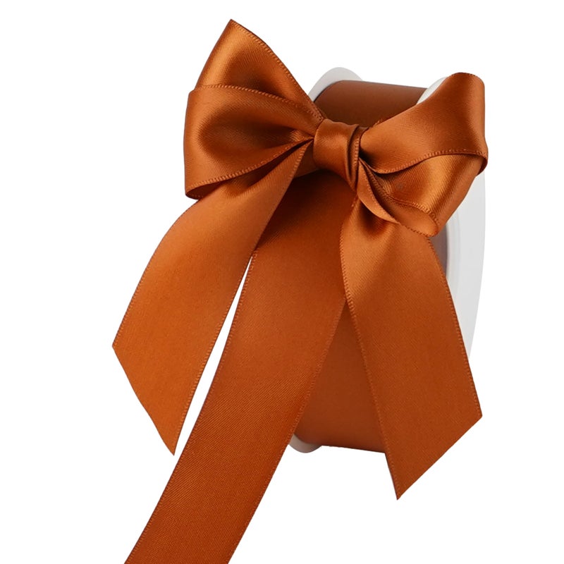DINDOSAL Copper Gift Ribbon 1 Inch for Crafts Copper Satin Ribbon for Christmas Tree Gift Wrapping Holiday Wedding Flower Bouquet - Image 1