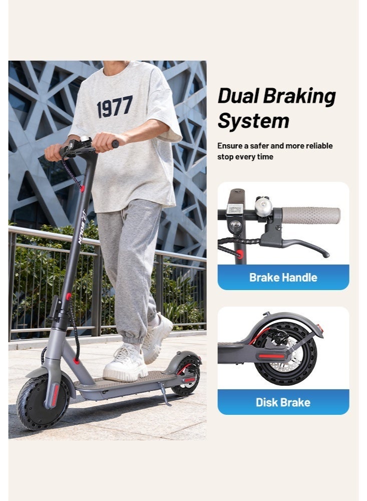 bolin Premium Adult Electric Scooter, 450W Brushless Motor, 8.5-inch Explosion-Proof Tires, 25 km Range, 150 kg Load Capacity, 20-45 km/h Speed, E Scooter for Adults and Teen,Aluminum Alloy Frame,Grey - Image 5