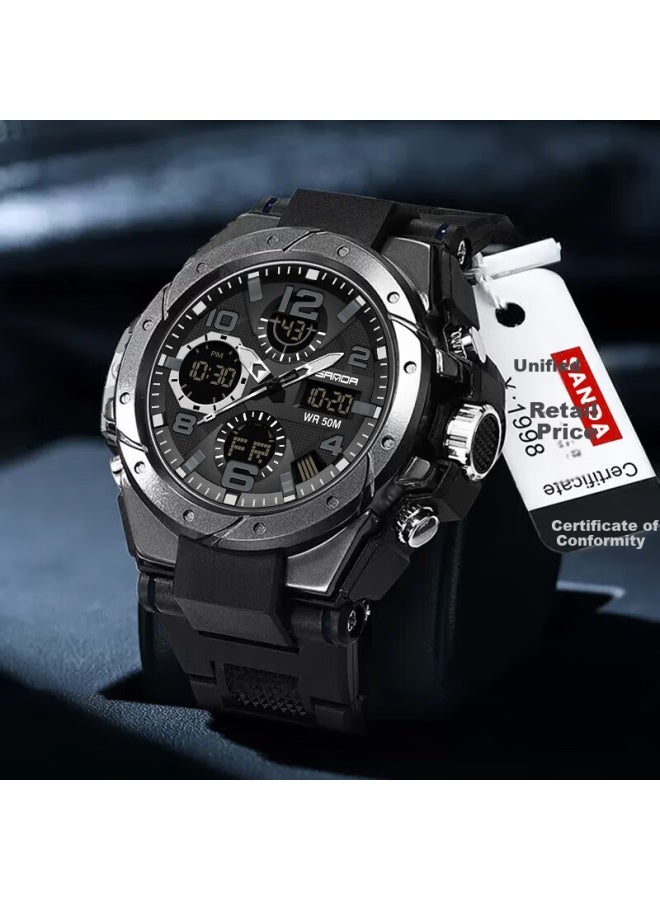 Sanda Men's Sports Waterproof Electronic Watch Multifunctional Military Student Wrisch For Junior And Senior High School Youth - Image 1