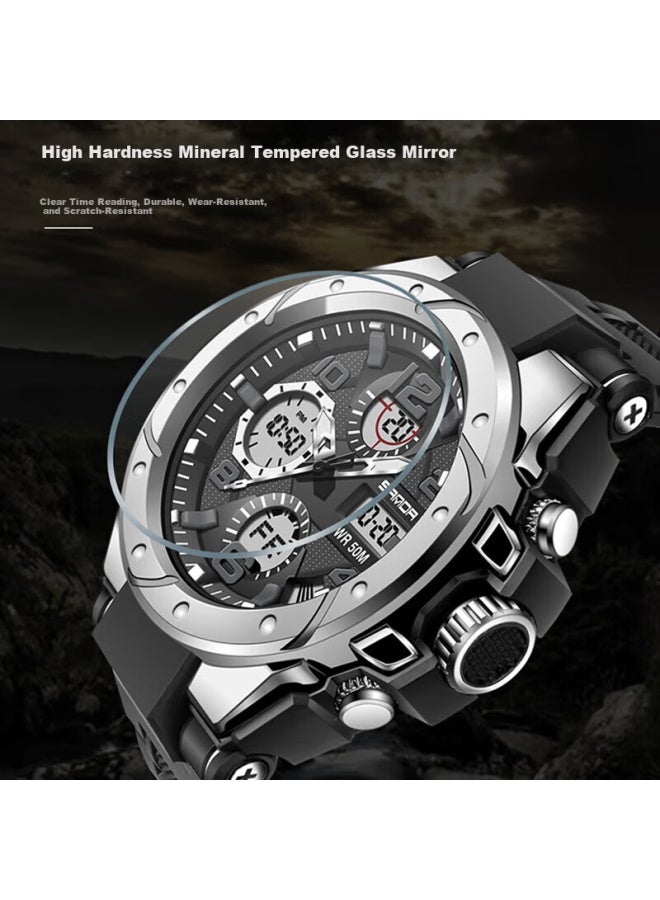 Sanda Men's Sports Waterproof Electronic Watch Multifunctional Military Student Wrisch For Junior And Senior High School Youth - Image 2