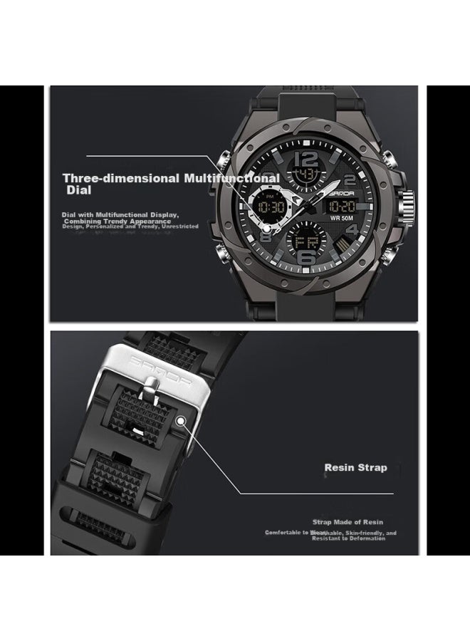 Sanda Men's Sports Waterproof Electronic Watch Multifunctional Military Student Wrisch For Junior And Senior High School Youth - Image 4