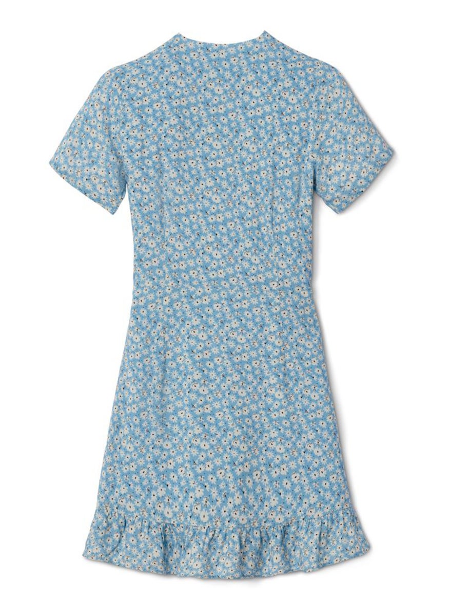 Tchibo Kids Girl All Over Printed Casual Dress, Blue Combo  - Image 3
