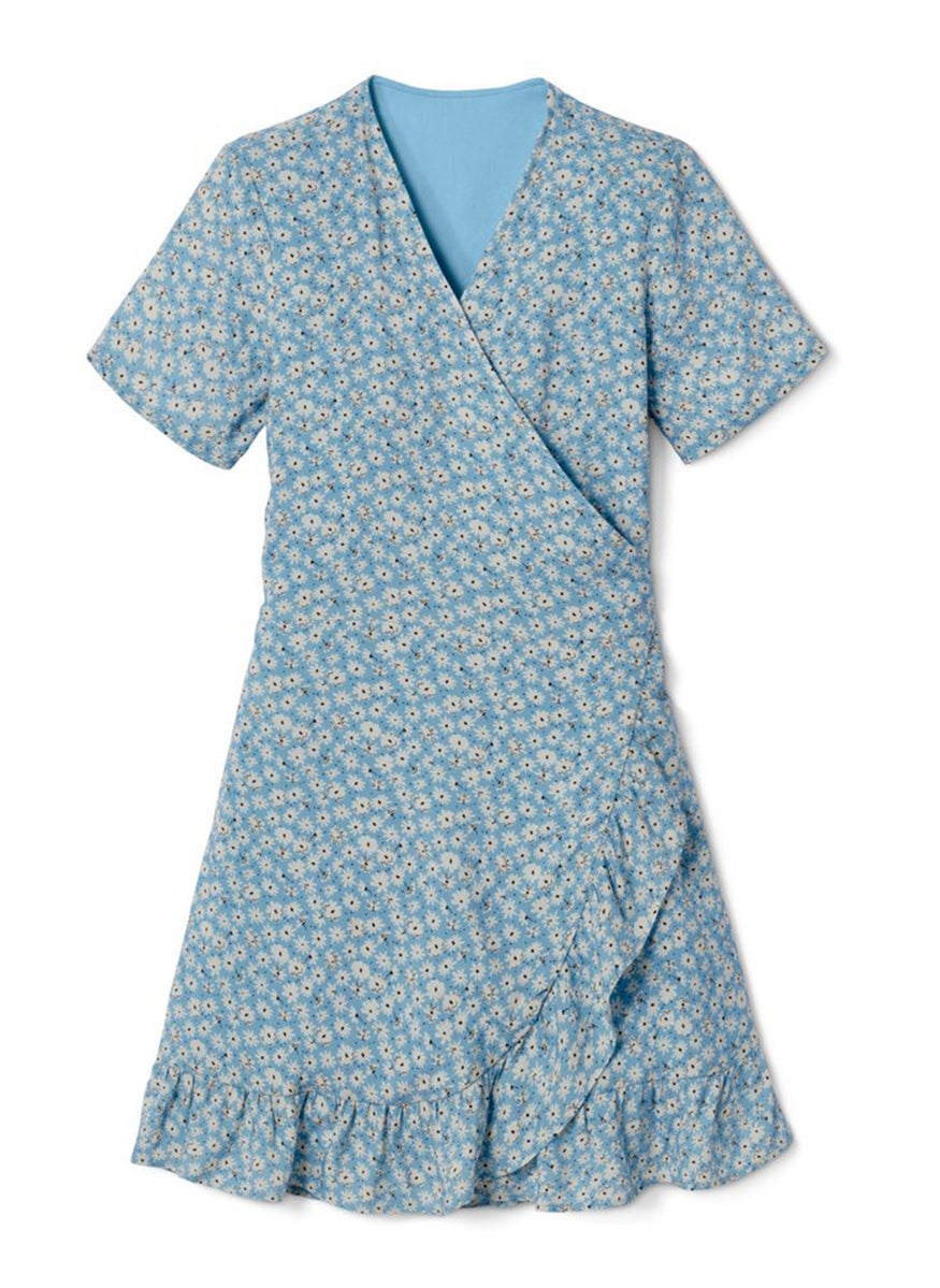 Tchibo Kids Girl All Over Printed Casual Dress, Blue Combo  - Image 2