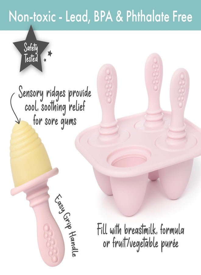 PrimaStella Silicone Petite Pops - Baby Popsicle Mold - BPA Free - Dishwasher Safe - 4 months+ Teether Pops (Pink) - Image 2